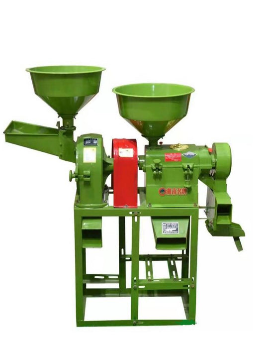 Compact Rice Mill and Grinding Machine - 250kg/h Capacity - Home and Farm Use (220V)
